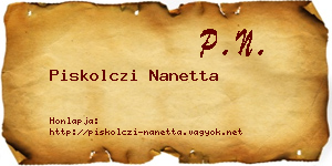 Piskolczi Nanetta névjegykártya